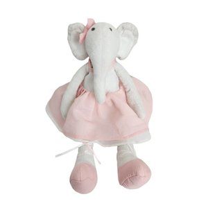 Manhattan Kids Elephant Ballerina 15" Plush Stuffed Animal Doll White Pink Tutu